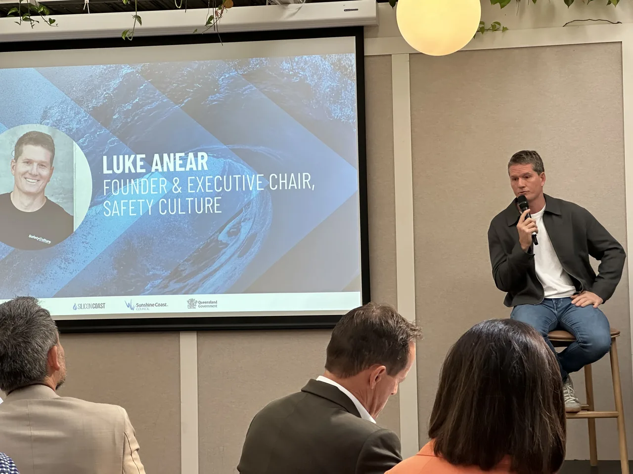 Luke Anear, founder of SafetyCulture, speaking at FWD Fest 26