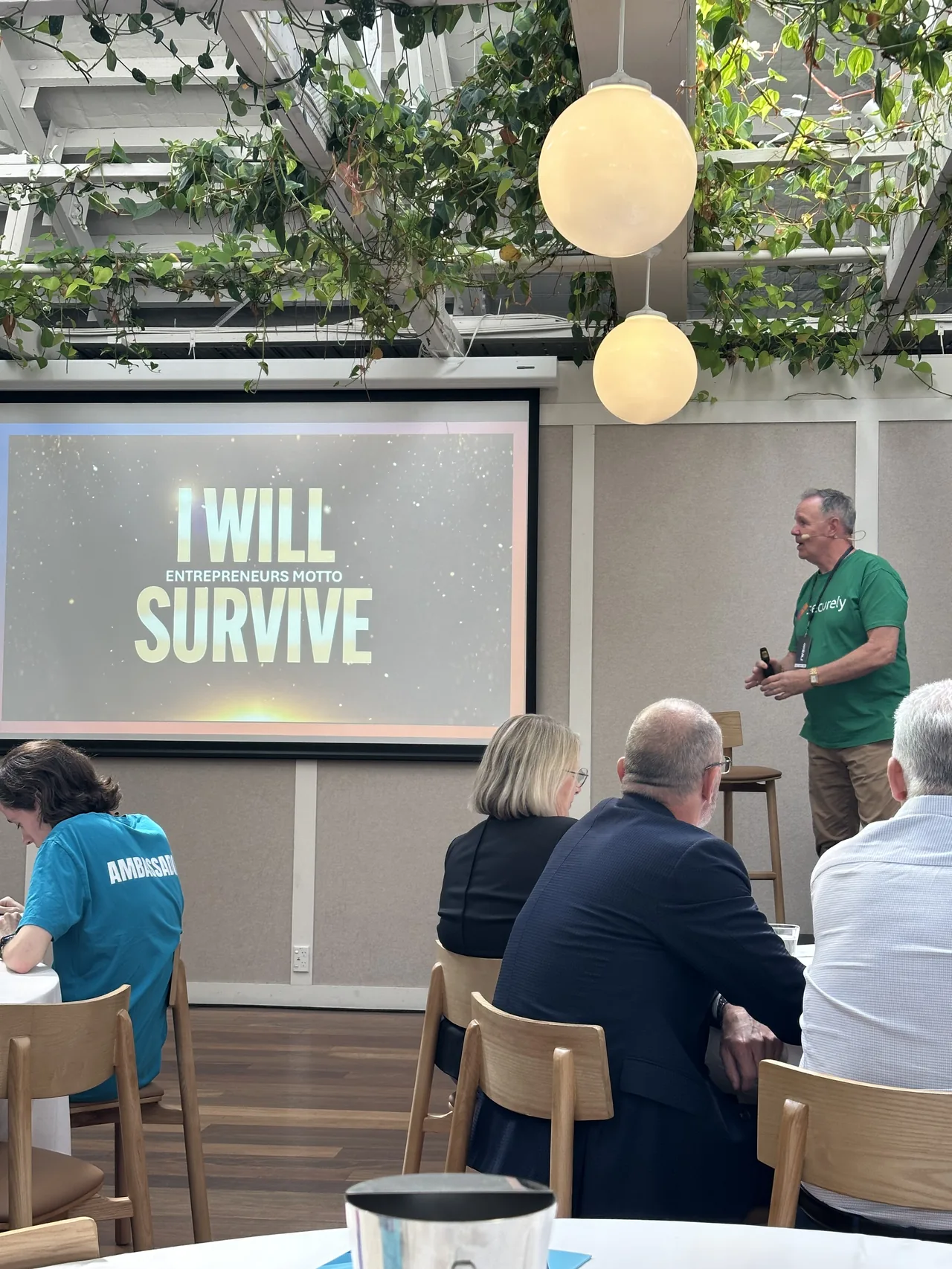 Rob Neely, Founder and Director of Securely Group, delivering the I Will Survive keynote at FWD Fest 26